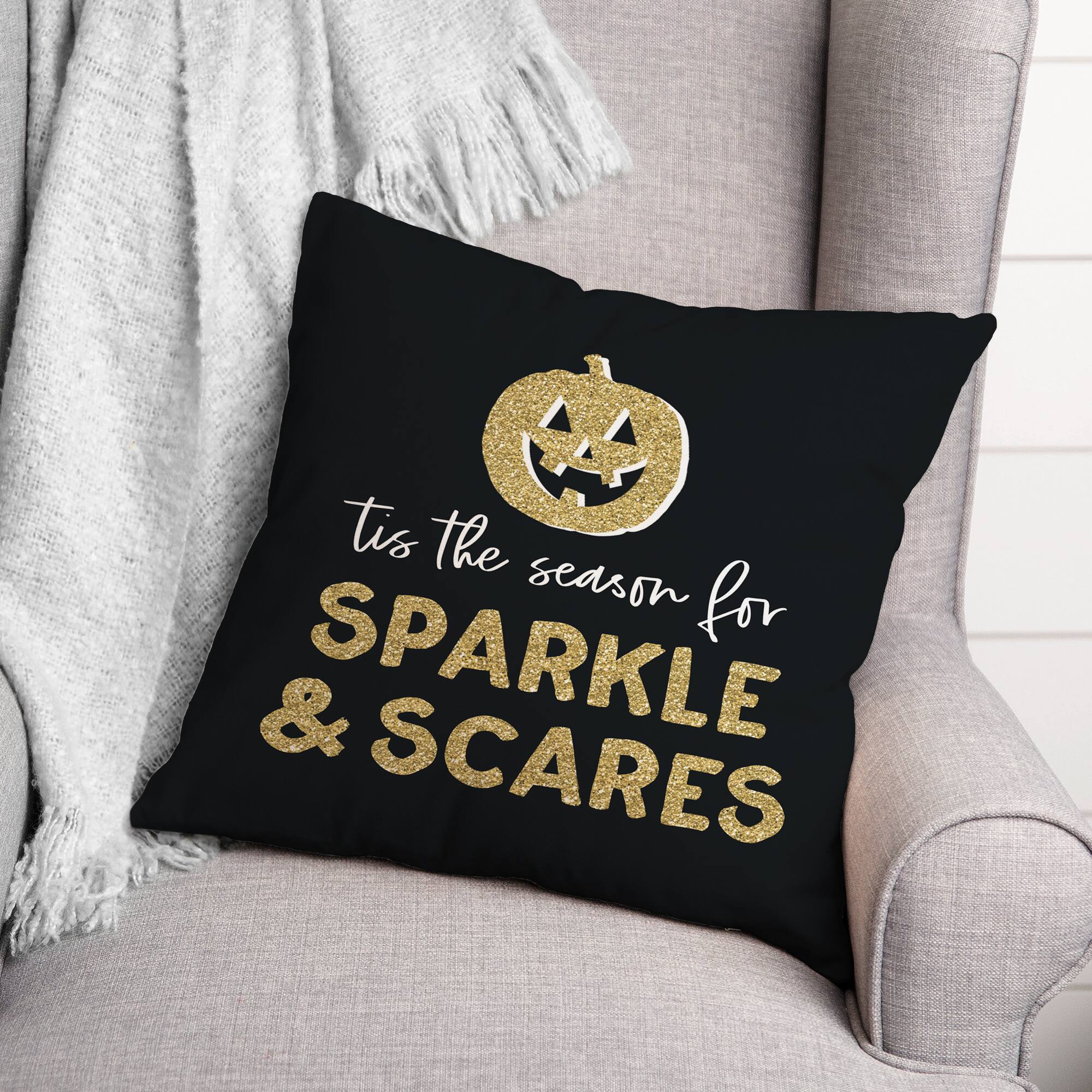 Sparkle & Scares Throw Pillow